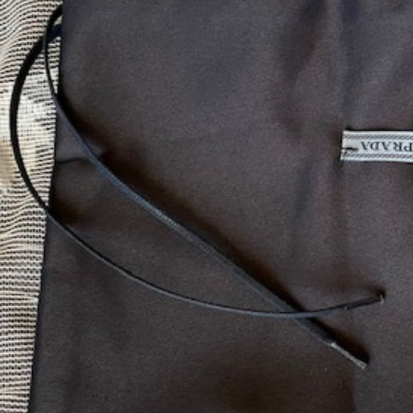 Prada Black Silky Drawstring Dust Bag w/Leather Ties - Picture 11 of 14